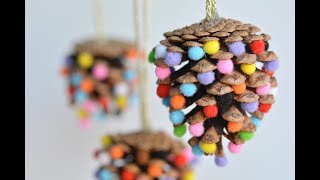 Pom Pom Pine Cone Ornaments [upl. by Ait]