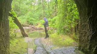 Walking through Stanworth Woods tunnels Near Blackburn Lancashire [upl. by Annhoj720]