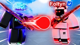 I 1v1d this Blade Ball Youtuber Roblox Blade Ball [upl. by Airpal]