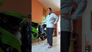 Kawasaki ninja Zx10r mummy prank on bike shorts shorts [upl. by Prue760]