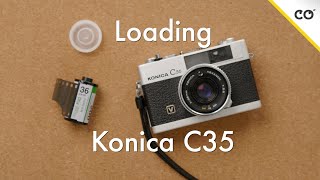 How to Load Film in the Konica C35  Film Loading [upl. by Alian]