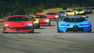 Bugatti Vision GT vs Ferrari SF90 XX Stradale vs McLaren P1 GTR at Old Spa [upl. by Leamaj]