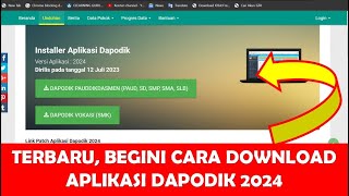 CARA DOWNLOAD APLIKASI DAPODIK 2024 [upl. by Akimad]