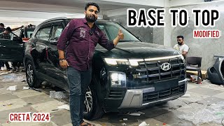 New Hyundai Creta 2024 🔥 E Base model modified with Hyundai Genuine Accessories at Nikku Car Decor [upl. by Anawahs]