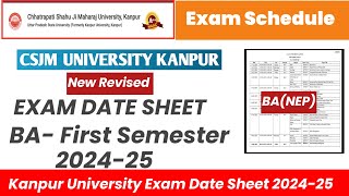 CSJM UNIVERSITY KANPUR Ba First Semester exam date sheet 202425 [upl. by Calloway]