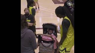 Ezi Magbegor greets Breanna Stewart’s newborn [upl. by Okia]