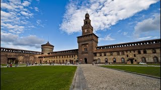 CIAO  SFORZA CASTLE MILAN ITALY E10 explore views walkthrough tourism journey ad [upl. by Alial]