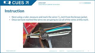 CUES Webinar Series CUES BROWN Cable ReTermination [upl. by Cyndy]