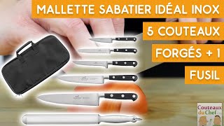 Présentation de la mallette Sabatier Idéal inox 5 couteaux forgés  1 fusil [upl. by Naig]