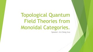 JinCheng Guu  Topological Quantum Field Theories from Monoidal Categories [upl. by Lennod]