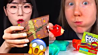 Mukbangers Trying Popular TIKTOK Food trends 😱 [upl. by Boynton285]