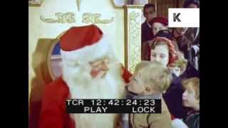 1950s Christmas Children Meet Santa Claus Father Christmas Colour Footage [upl. by Honniball259]