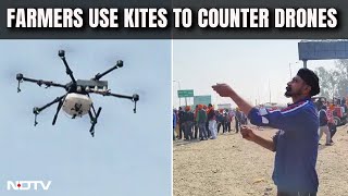 Farmers Protest News Farmers Fly Kites To Tackle Drones Carrying Tear Gas Shells [upl. by Ludly]