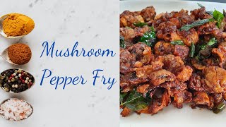 Mushroom Pepper Fry  How to make mushroom pepper fry  Mushroom Dry [upl. by Gunning]