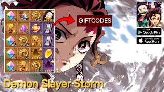 Demon Slayer Storm Gameplay amp All 4 Giftcodes  4 Redeem Codes  How To Redeem Code [upl. by Warms]