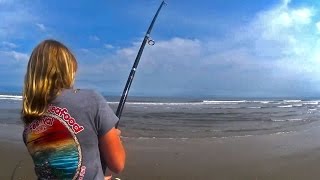 Surf fishing for Striped bass and drum near Chincoteague Virginia [upl. by Elram743]