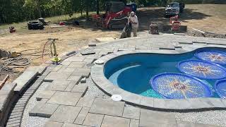 Project Update  Retaining Wall Paver Patio amp Pool Installation in West Virginia [upl. by Bern]