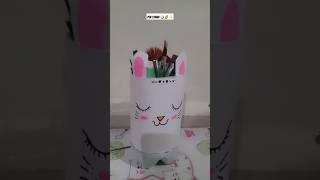 DIY pen holder  Pen organizer diy  School hacks diy pen holder with plastic bottle reuse idea [upl. by Bez]