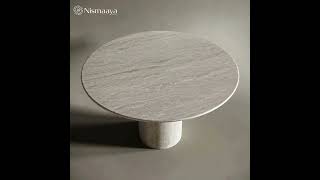 Want a Dream Dining Table Get Nismaaya Decors Travertine Stone Dining Table [upl. by Retrop]