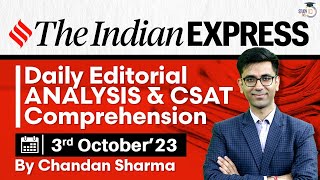 Indian Express Editorial Analysis by Chandan Sharma  3 October 2023  UPSC Current Affairs 2023 [upl. by Suixela]