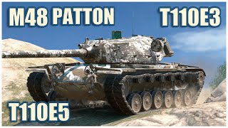 M48 Patton T110E3 amp T110E5 • WoT Blitz Gameplay [upl. by Sheply]