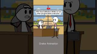 How coworkers act after you give them a ride once😂😂🤣 animation [upl. by Ahseetal]