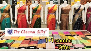 Chennai silks 11 combo offer Silk saree Latest buy 1 get 1 offer saree [upl. by Leraj]