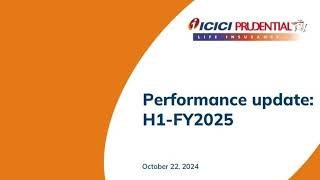 ICICI Prudential Life Insurance Company Limited Earnings Conference call for Q2 H1 FY 20242025 [upl. by Hluchy30]