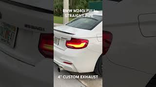 BMW full straight pipe custom 4” exhaust [upl. by Yllak]