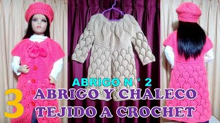 PARTE 3 Como tejer el Abrigo N° 2 chompón saco o suéter largo a crochet para bebes niñas y damas [upl. by Moreno532]