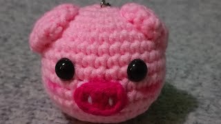 Pig Keychain Crochet Tutorial [upl. by Oel]