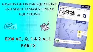 Ex4C Q1 and 2 D3 Updated edition Math class8th Graph of linear equations [upl. by Idolem]