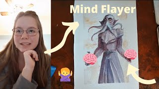 Painting DampD Monsters In Watercolor Mind Flayer Painting drawing weird dnd monsters [upl. by Royden]