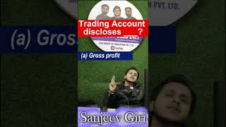 Trading Account Discloses  mcqs accountswithsanjeevgiri accounting shortsvideo quiz ytshorts [upl. by Attemaj661]