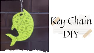 DIY keychain  keychain Diy  DIY Keychain With Neon Paper [upl. by Lulita]