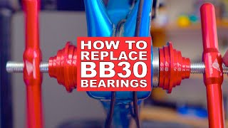 How to replace BB30 bearings on your bike Using a bearing press from Wheels mfg [upl. by Lareine139]