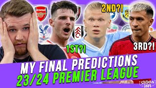 MY FINAL 2324 PREMIER LEAGUE PREDICTIONS [upl. by Anatol]