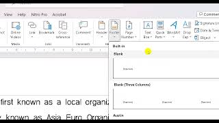 2How to set Header and Footer  MS Word 2016 [upl. by Kwok]