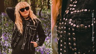 EASY DIY Studded Denim Jacket TUTORIAL  Rock Punk Style  FASHION DIY [upl. by Slinkman]