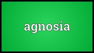 Agnosia Meaning [upl. by Marci]