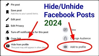 How to hideunhide posts from Facebook timeline 2024 [upl. by Nathanil]