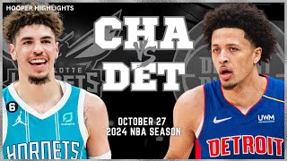 Charlotte Hornets vs Detroit Pistons Full Game Highlights  Oct 27  2024 NBA Season [upl. by Adlog]