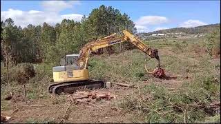 Fast Nisula 425C harvesting head on Komatsu excavator [upl. by Orbadiah168]