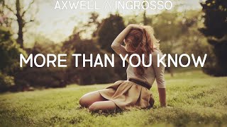 Axwell Λ Ingrosso  More Than You Know  lyrics  Becky Hill Ed Sheeran The Chainsmokers [upl. by Jorin]