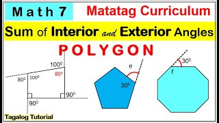 MATH 7 Sum of Interior angles and Exterior angles of a polygon matatag math7matatag polygon [upl. by Ettennat243]