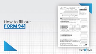 How to Fill Out Form 941 or Employes Quarterly Federal Tax Return Online  PDFRun [upl. by Oinoitna]