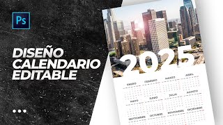 Plantilla Calendario 2025 descargable  Photoshop Tutorial  Wall Calendar [upl. by Olathe]