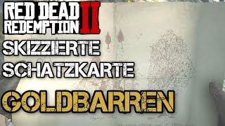 RDR2 Skizzierte Landkarte Schatzkarte Fundort und Lösung Annesburg  Goldbarren als Belohnung [upl. by Burdett]