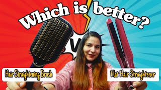 Hair Straightening Brush vs Ftat Hair Straightener  Which is Better hairstraightener hairbrush [upl. by Worlock]