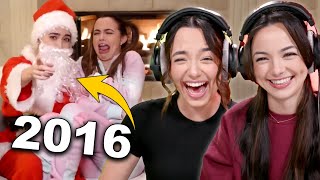 Reacting to Our Old Holiday Videos  Merrell Twins [upl. by Naryb]